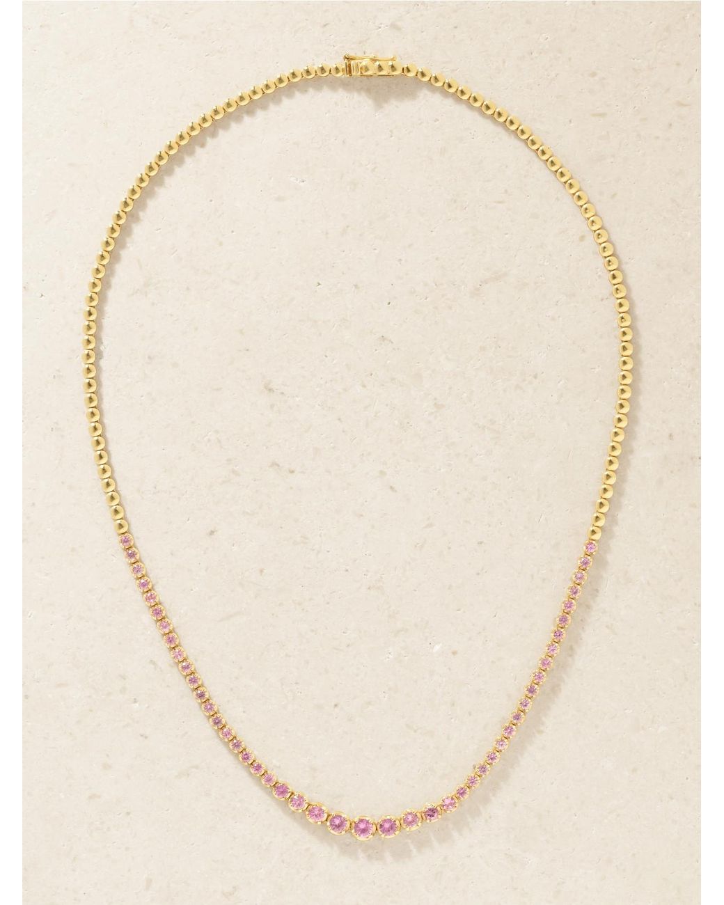 Jennifer Meyer Natural Small 18-Karat Sapphire Tennis Necklace