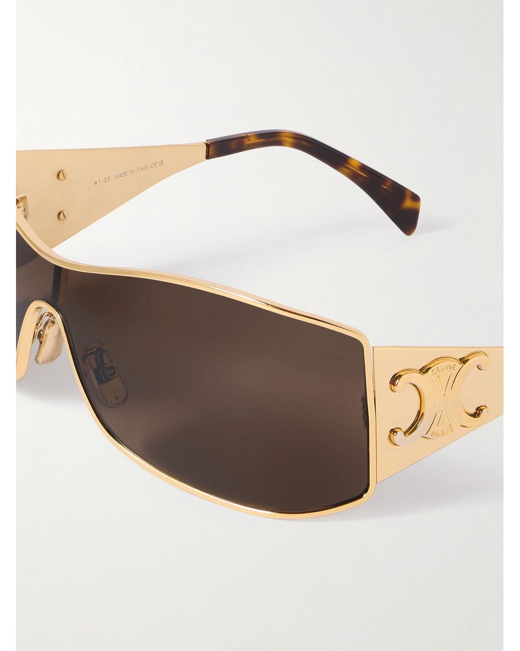 Céline Metallic Rectangular-Frame-Tone Sunglasses