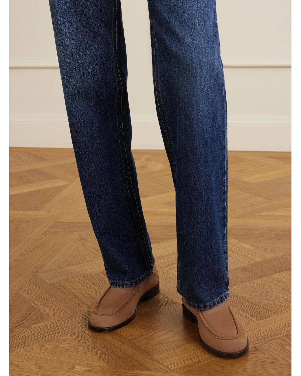 Tod's White Logo-Detailed Suede Loafers