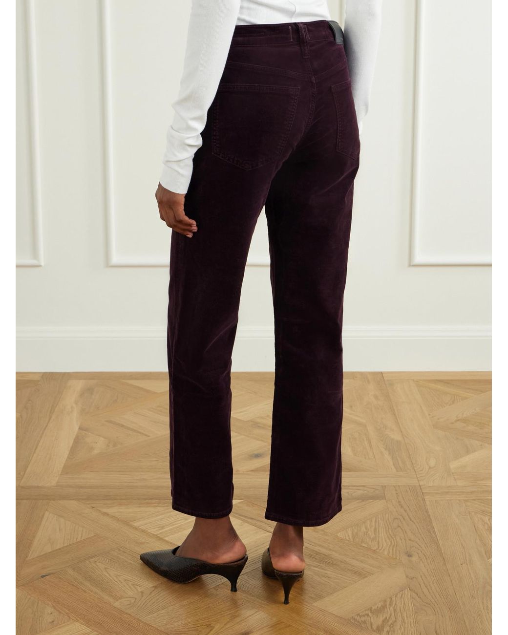 Citizens of Humanity Blue Palma Straight Cotton-Blend Corduroy Straight-Leg Pants