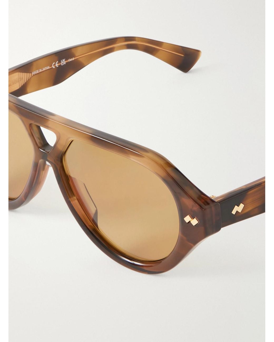 Bottega Veneta Natural Dizzy Aviator-Style Recycled-Acetate Sunglasses