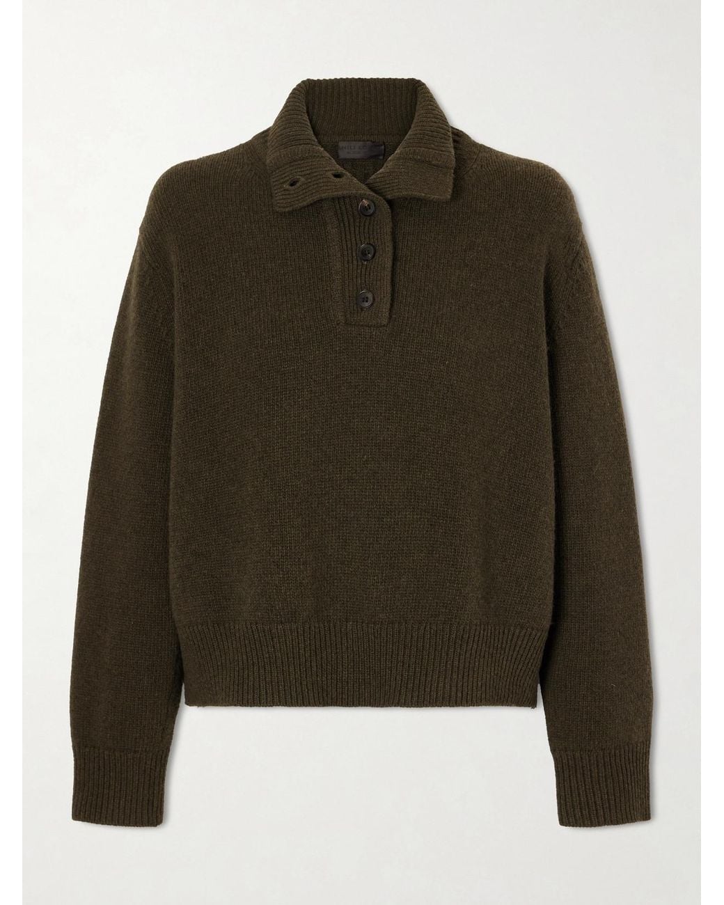 Nili Lotan Green Renata Wool Sweater
