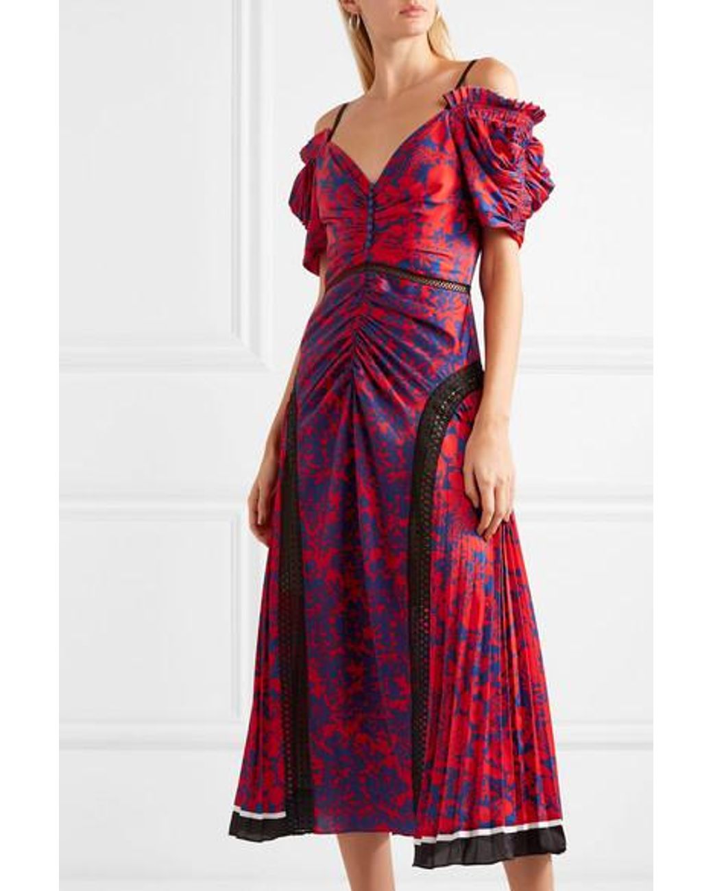 knee length dresses for ladies Yellow Floral Silk Buttoned Midi Dress