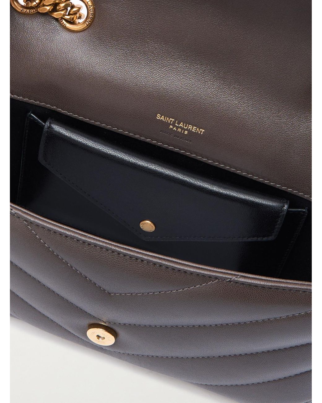 Saint Laurent Brown Loulou Matelassé Leather Shoulder Bag