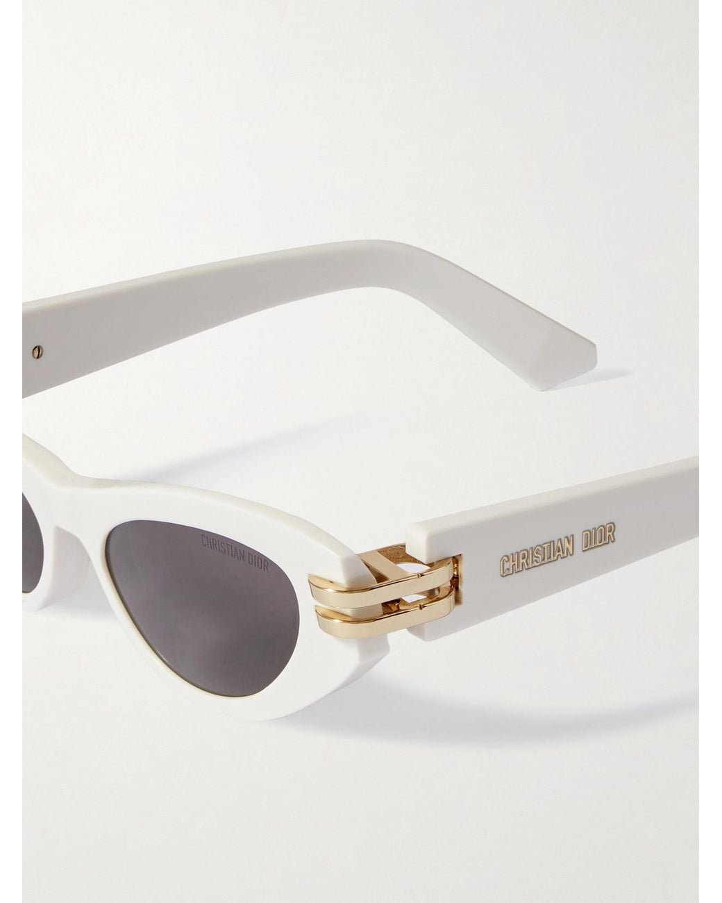 Dior White Cdior B1U Cat-Eye Acetate And-Tone Sunglasses