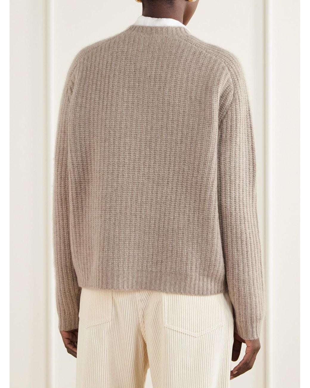 arch4 Natural Nisha Ribbed Cashmere Sweater