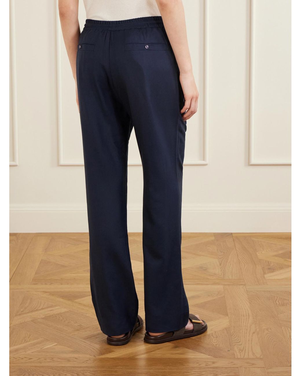 God's True Cashmere Blue Soul Cashmere Straight-Leg Pants