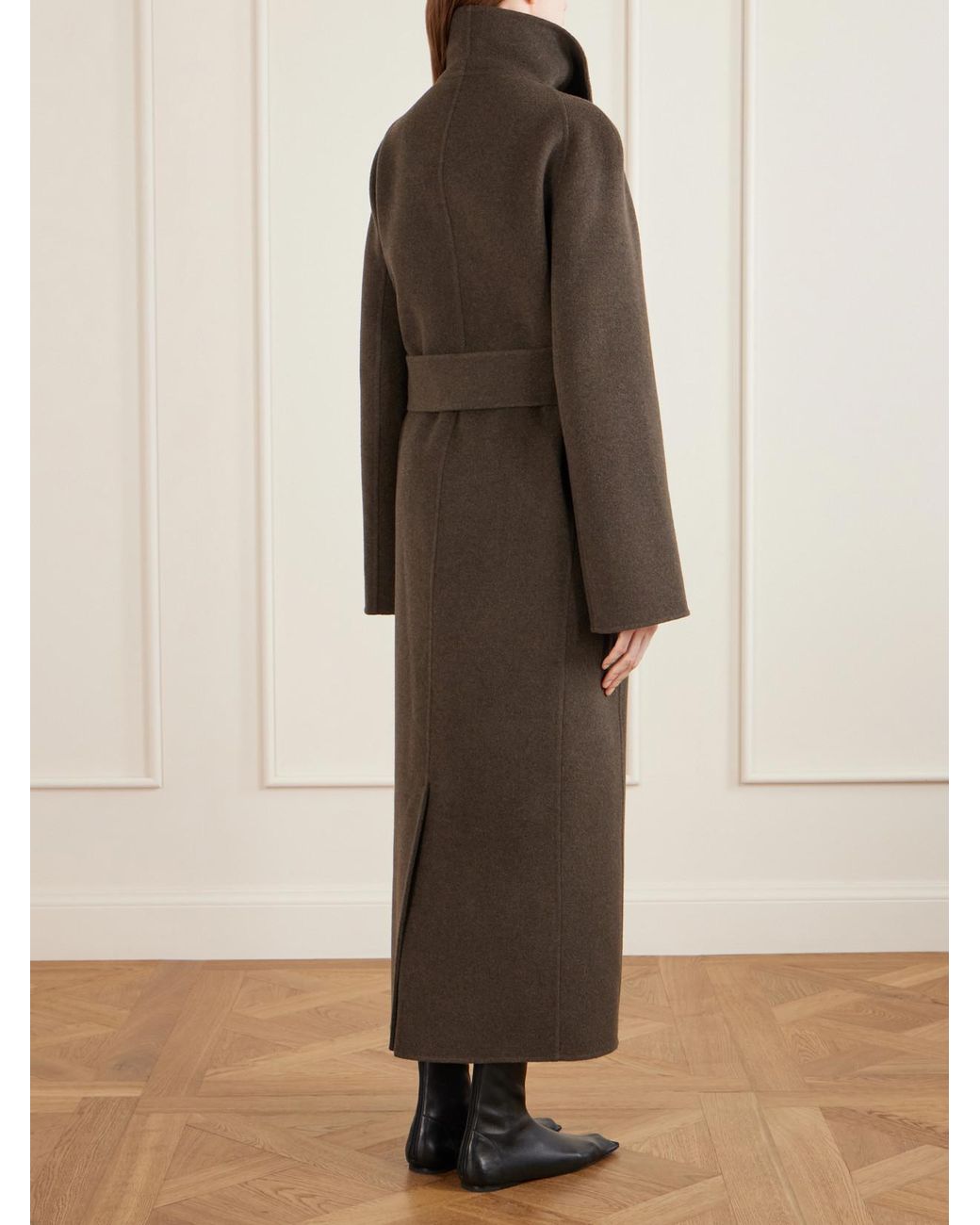 Khaite Green Romare Belted Wool Long Coat