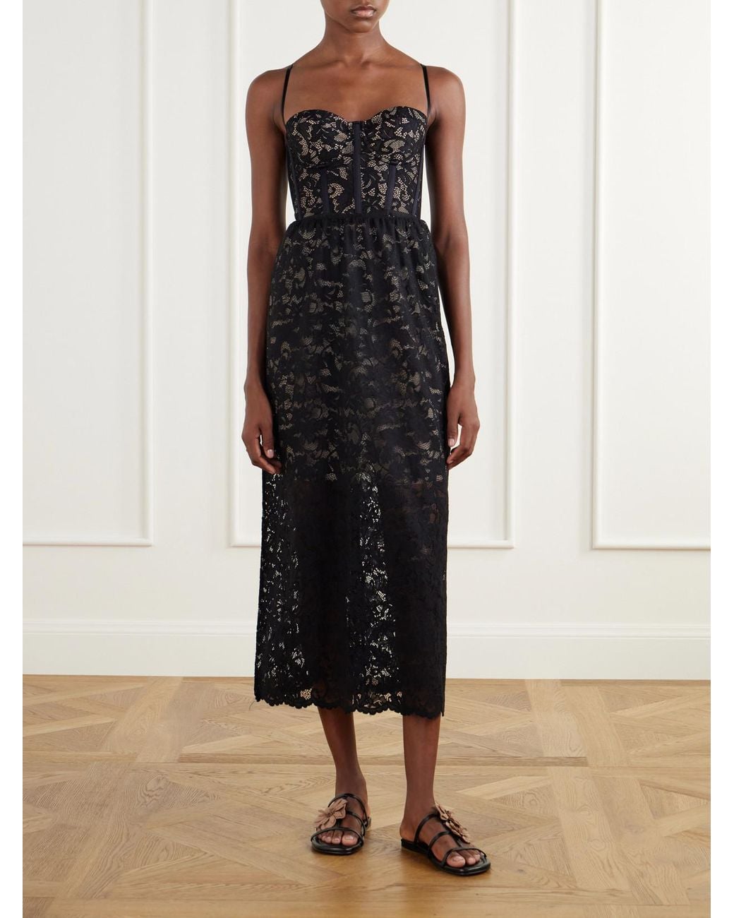 Zimmermann Black Lace Midi Skirt