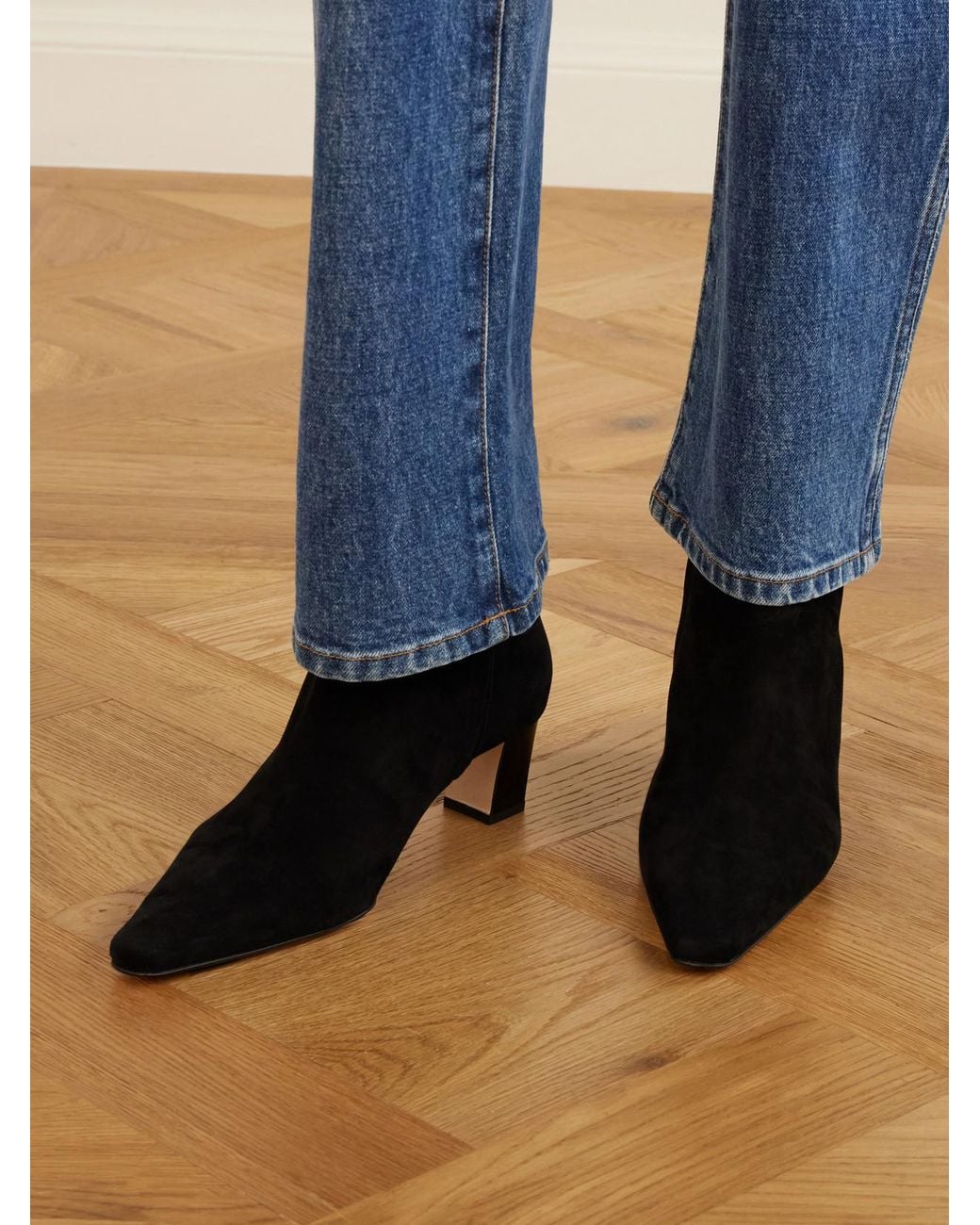 Manolo Blahnik Black Jaima 50 Suede Ankle Boots