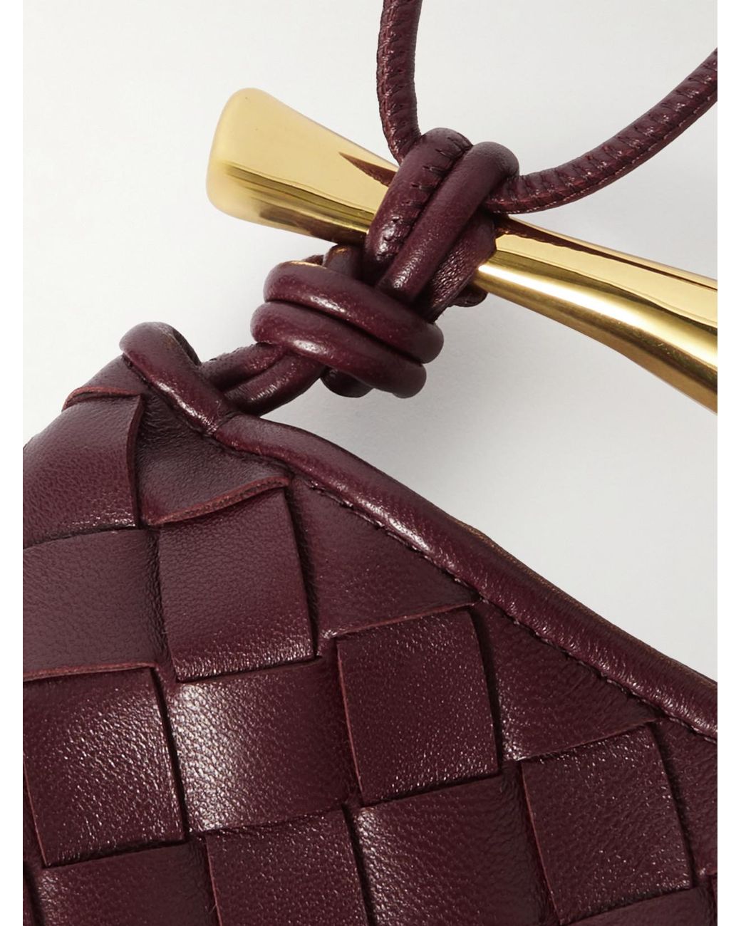 Bottega Veneta Brown Sardine Mini Intrecciato Leather Shoulder Bag