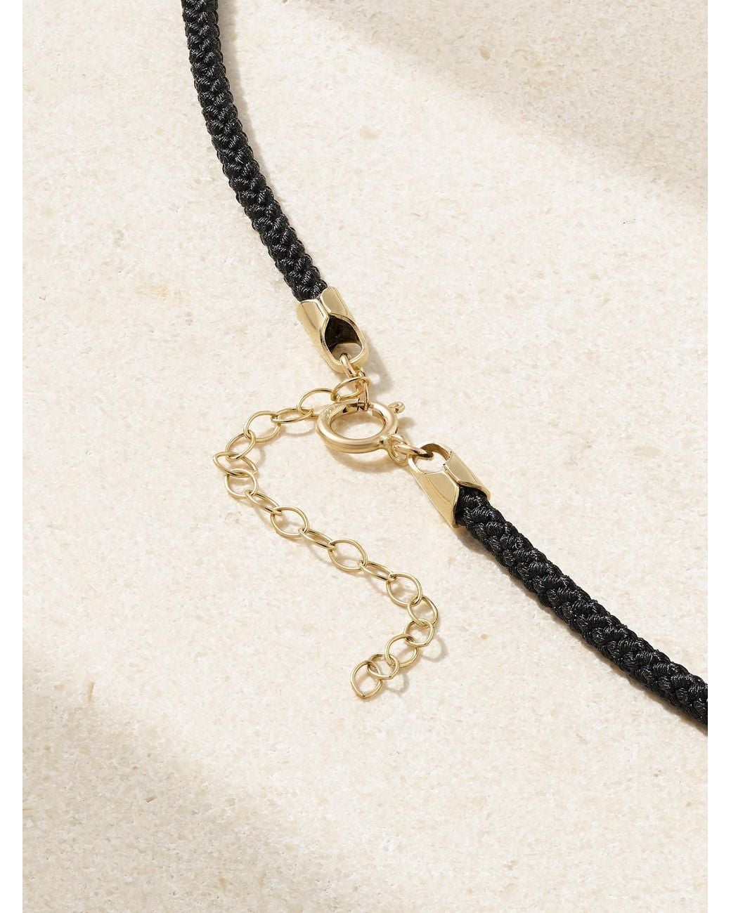 Mizuki Natural 14-Karat, Cord And Diamond Necklace