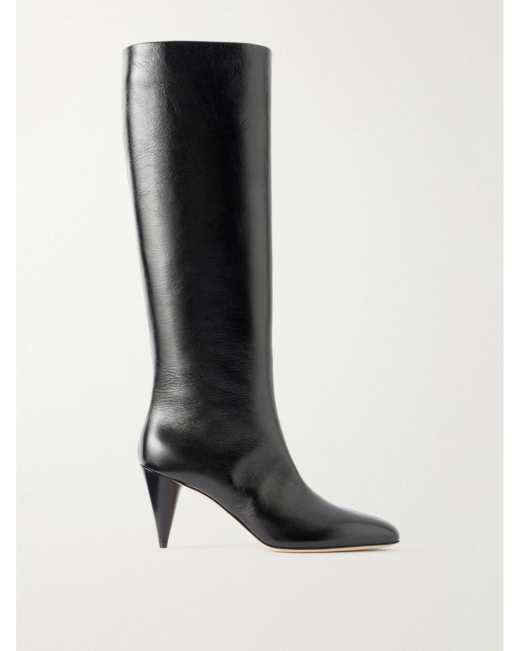 Victoria Beckham Black Maverick 80 Leather Knee Boots