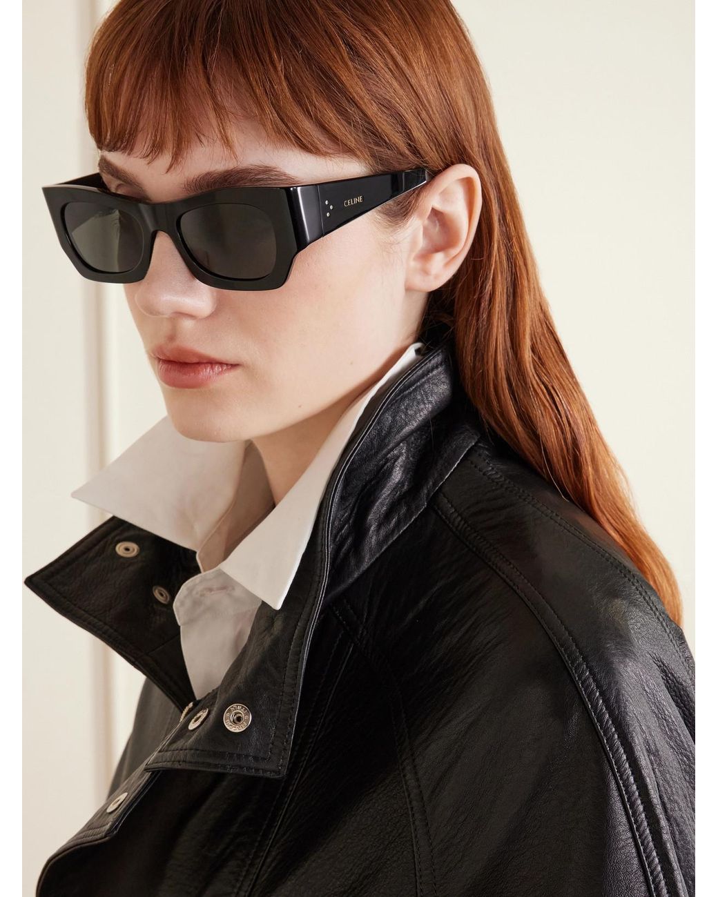 Céline Black Square-Frame Acetate Sunglasses