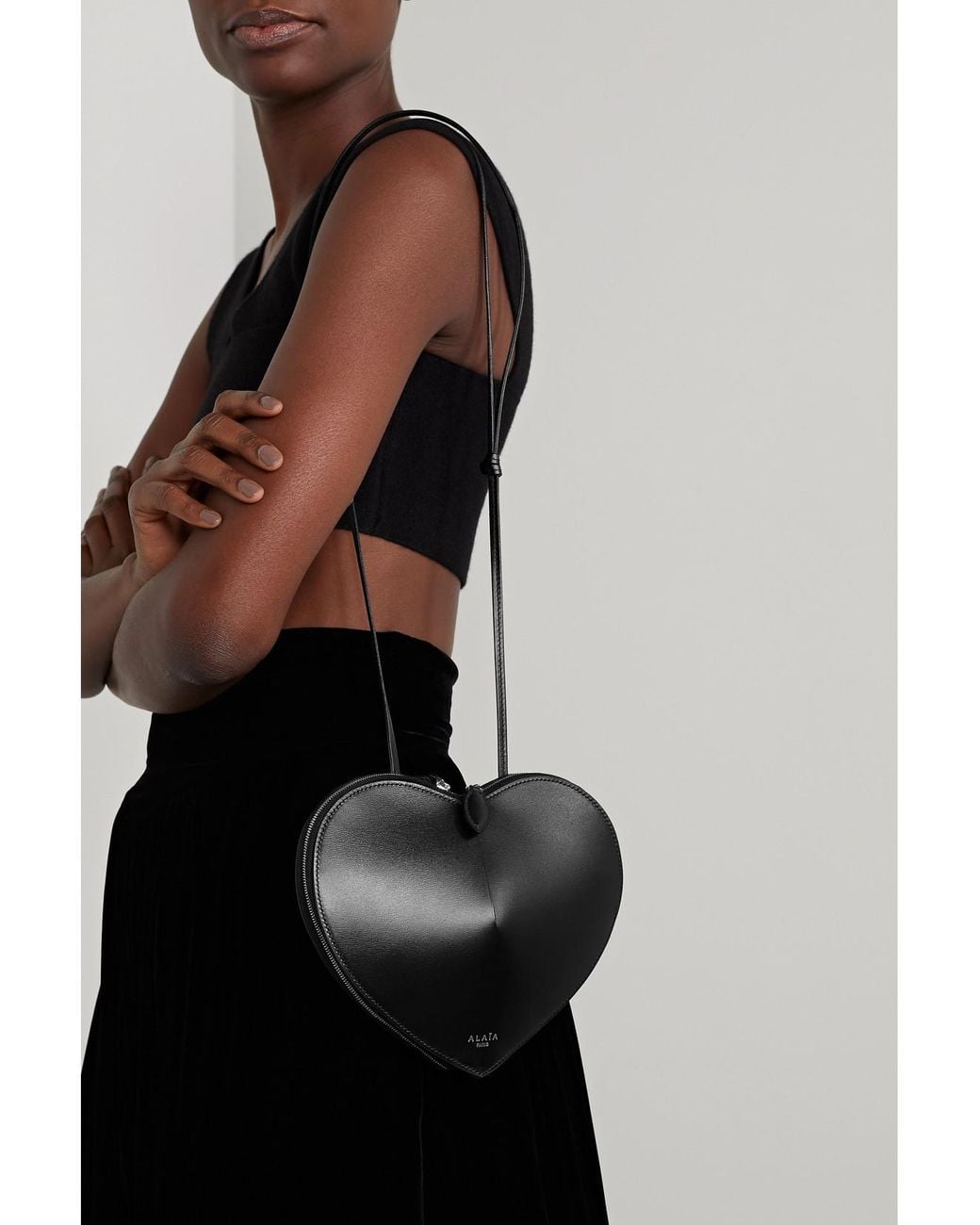 Alaïa White Le Coeur Leather Shoulder Bag