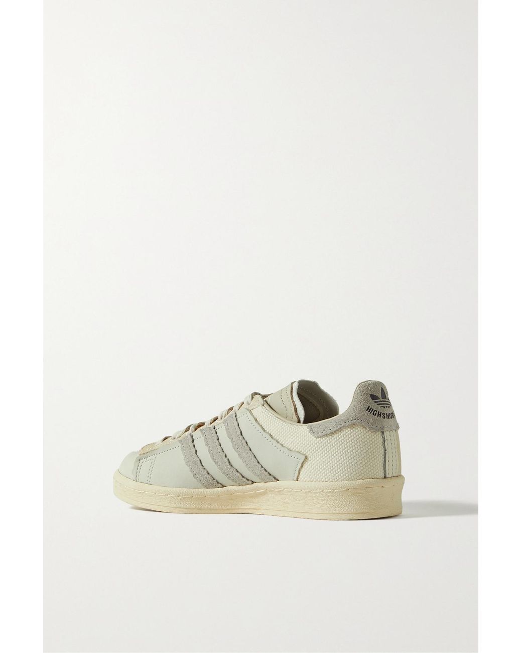 adidas Originals + Highsnobiety High Art Twill, Nubuck And Suede-trimmed  Canvas Sneakers in White | Lyst