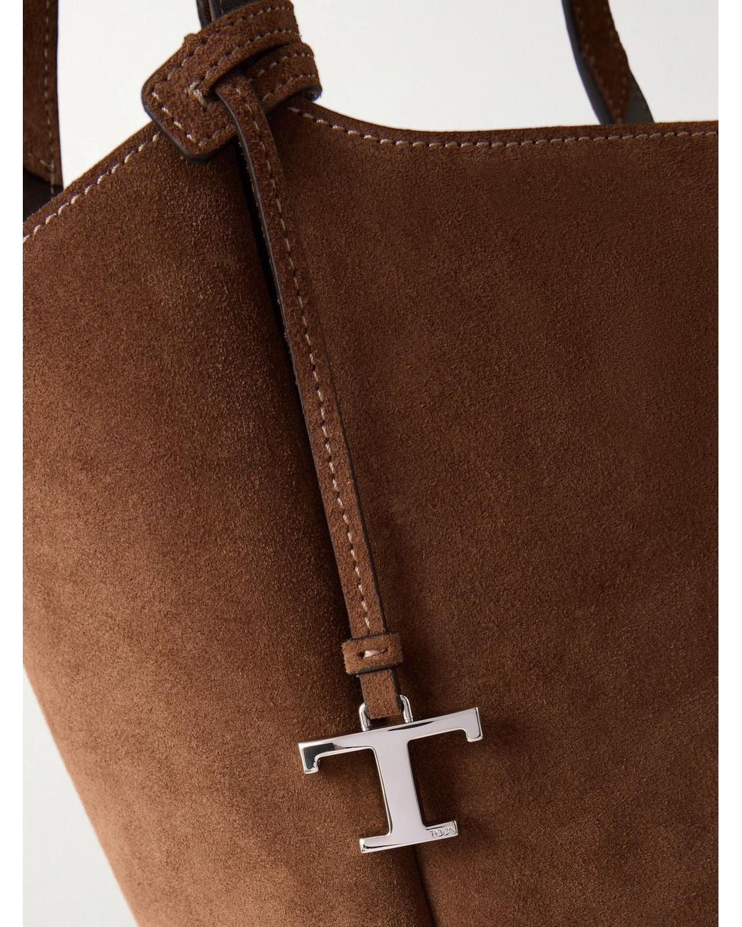 Tod's Brown Apa Secchiello Piccolo Suede Shoulder Bag