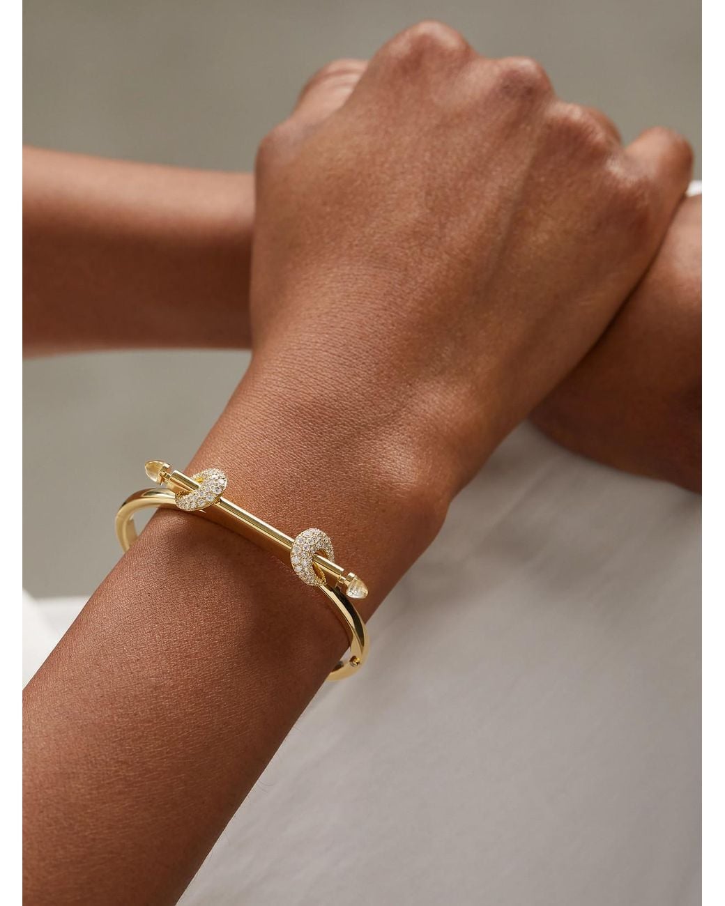 ANANYA Natural Chakra Icon 18-Karat, Diamond And Quartz Bangle