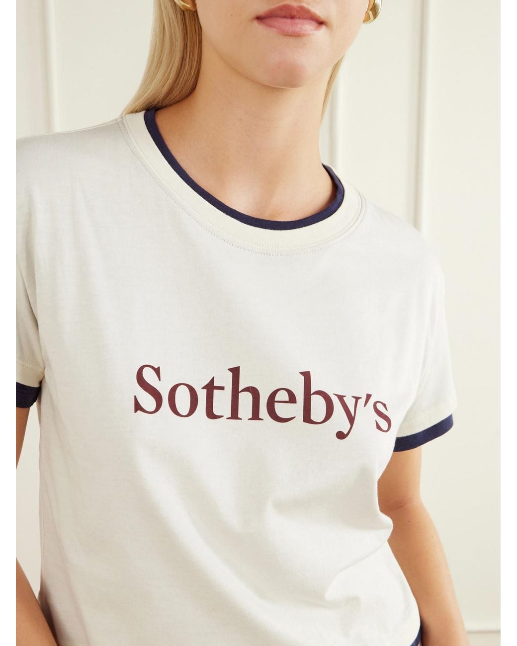 FRAME Natural Sotheby's Printed Cotton-Jersey T-Shirt