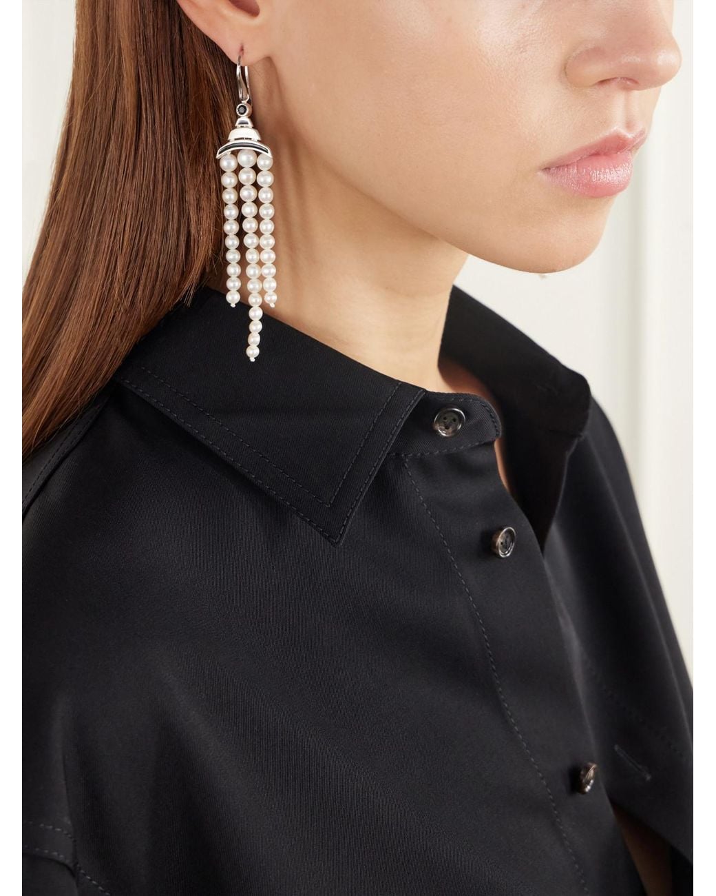 Le Sundial Natural Vera Sterling, Mother-Of-Pearl, Spinel And Enamel Earrings