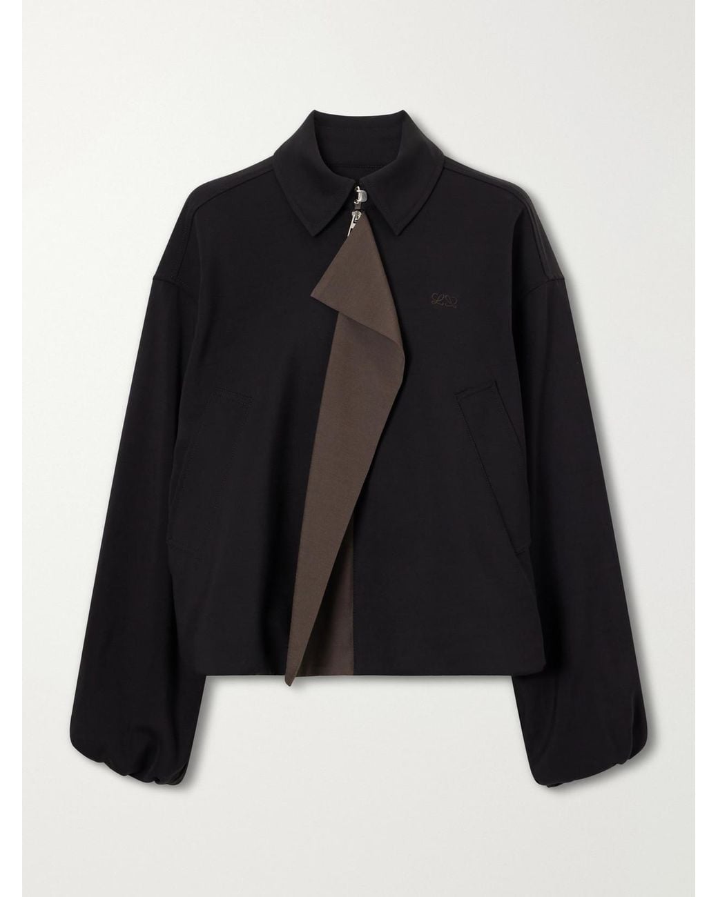 Loewe Black Logo-Embroidered Twill-Trimmed Shell Jacket