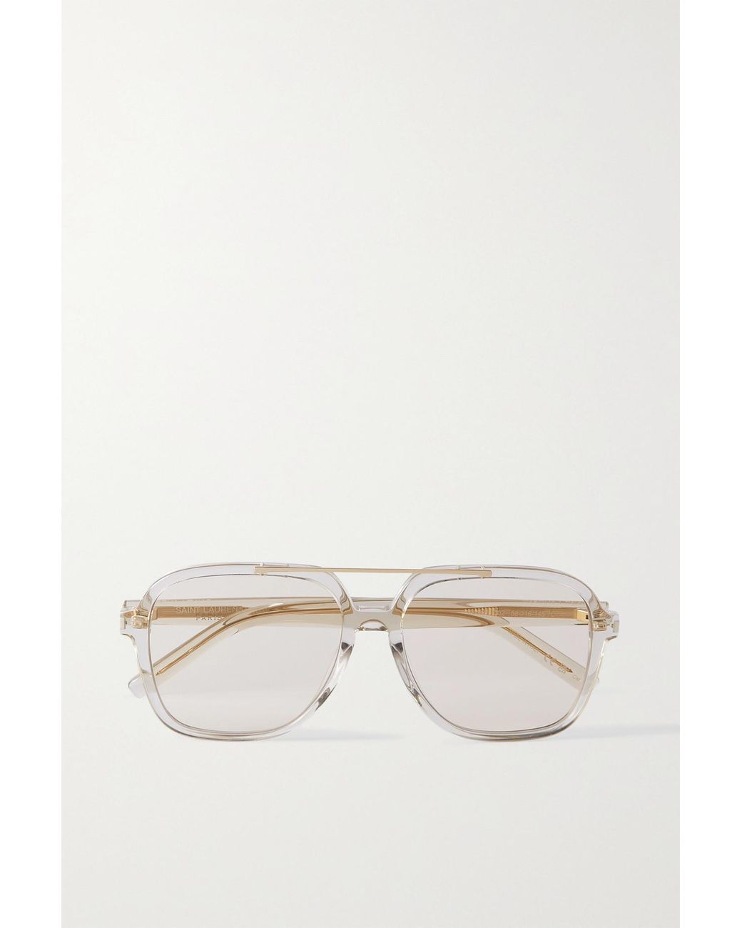 Saint Laurent Aviator-style Acetate Sunglasses in Natural | Lyst UK