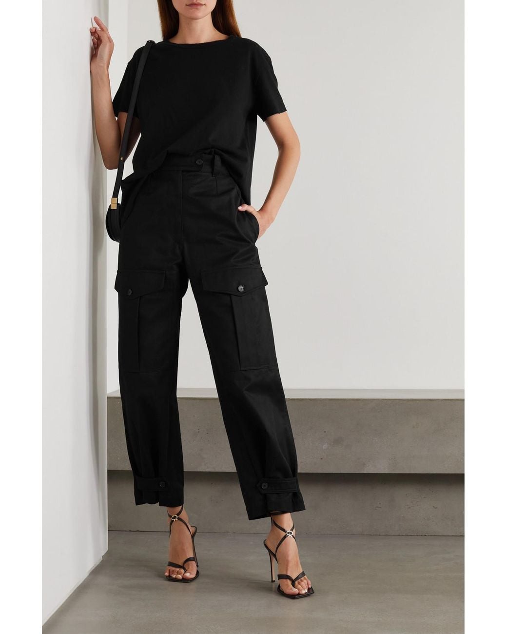Nili Lotan Black Brady Distressed Cotton-Jersey T-Shirt