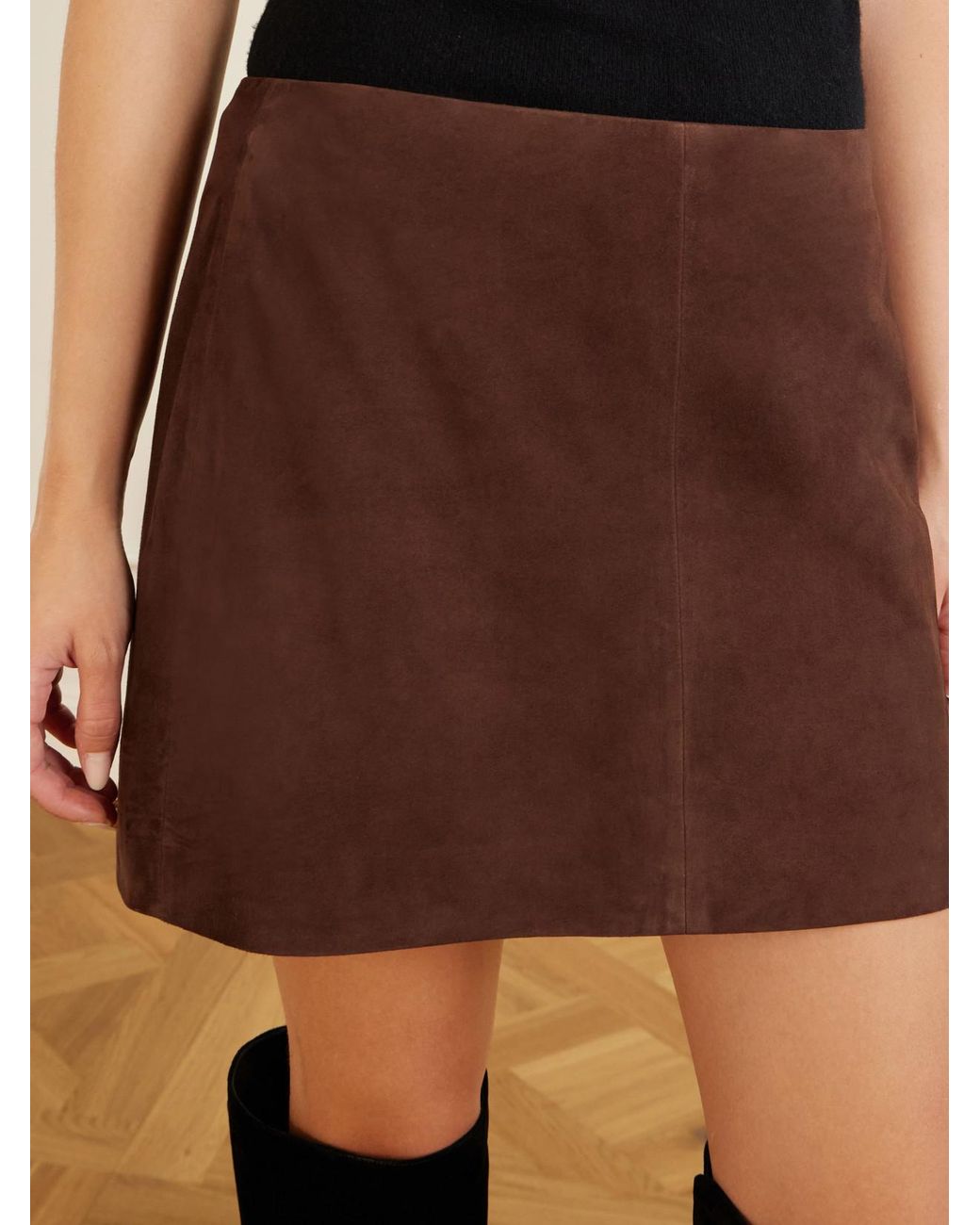 Arma Brown Melody Suede Mini Skirt