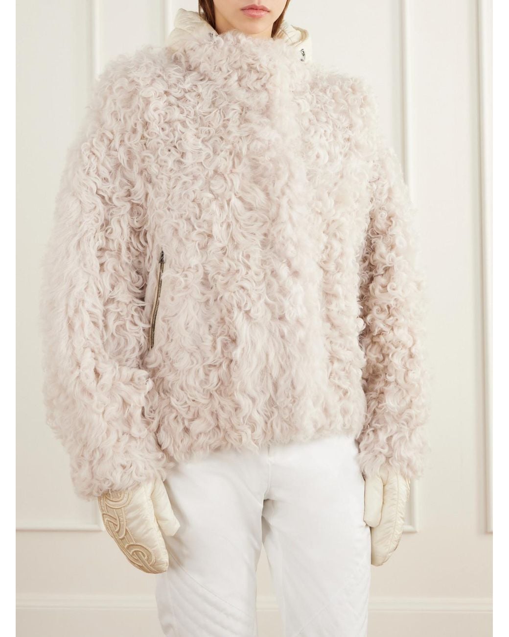 Bogner Natural Shell-Trimmed Shearling Ski Jacket