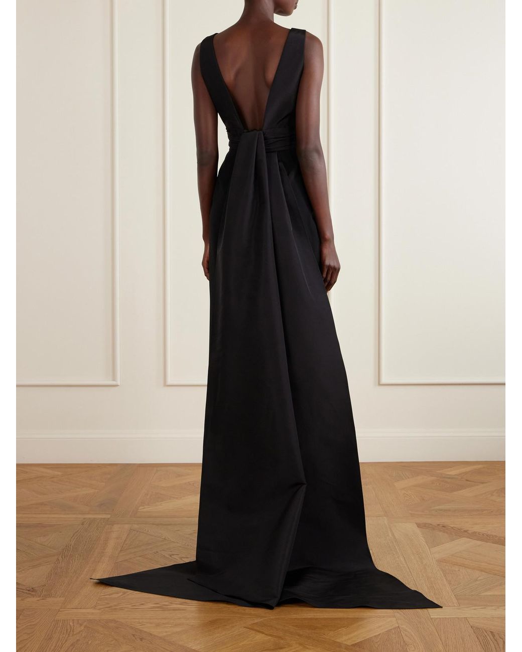 Carolina Herrera Blue Bow-Detailed Faille Gown