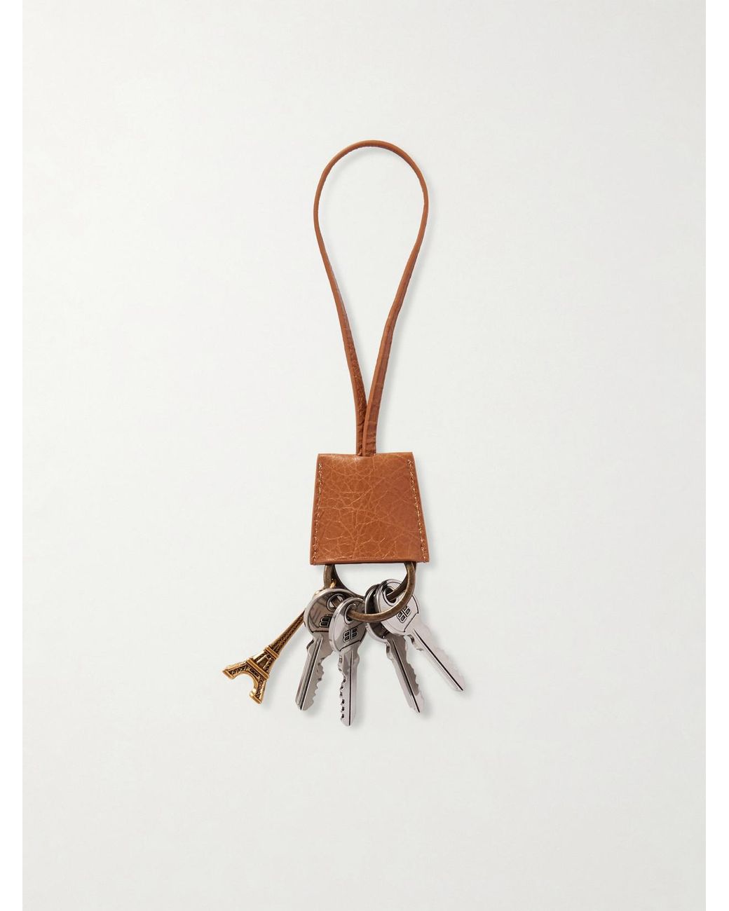 Balenciaga White Le City Charm Eiffel Textured-Leather, And-Tone Bag Charm