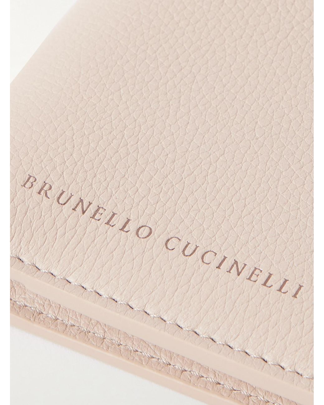 Brunello Cucinelli Natural Embossed Textured-Leather Cardholder