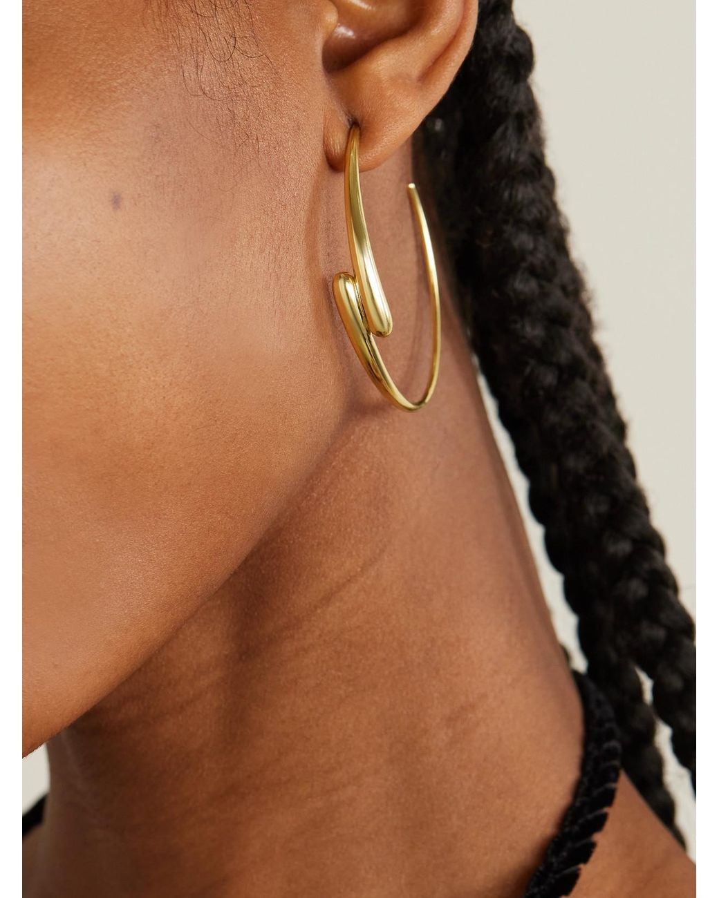 Jennifer Meyer Natural Double Dome Medium 18-Karat Hoop Earrings
