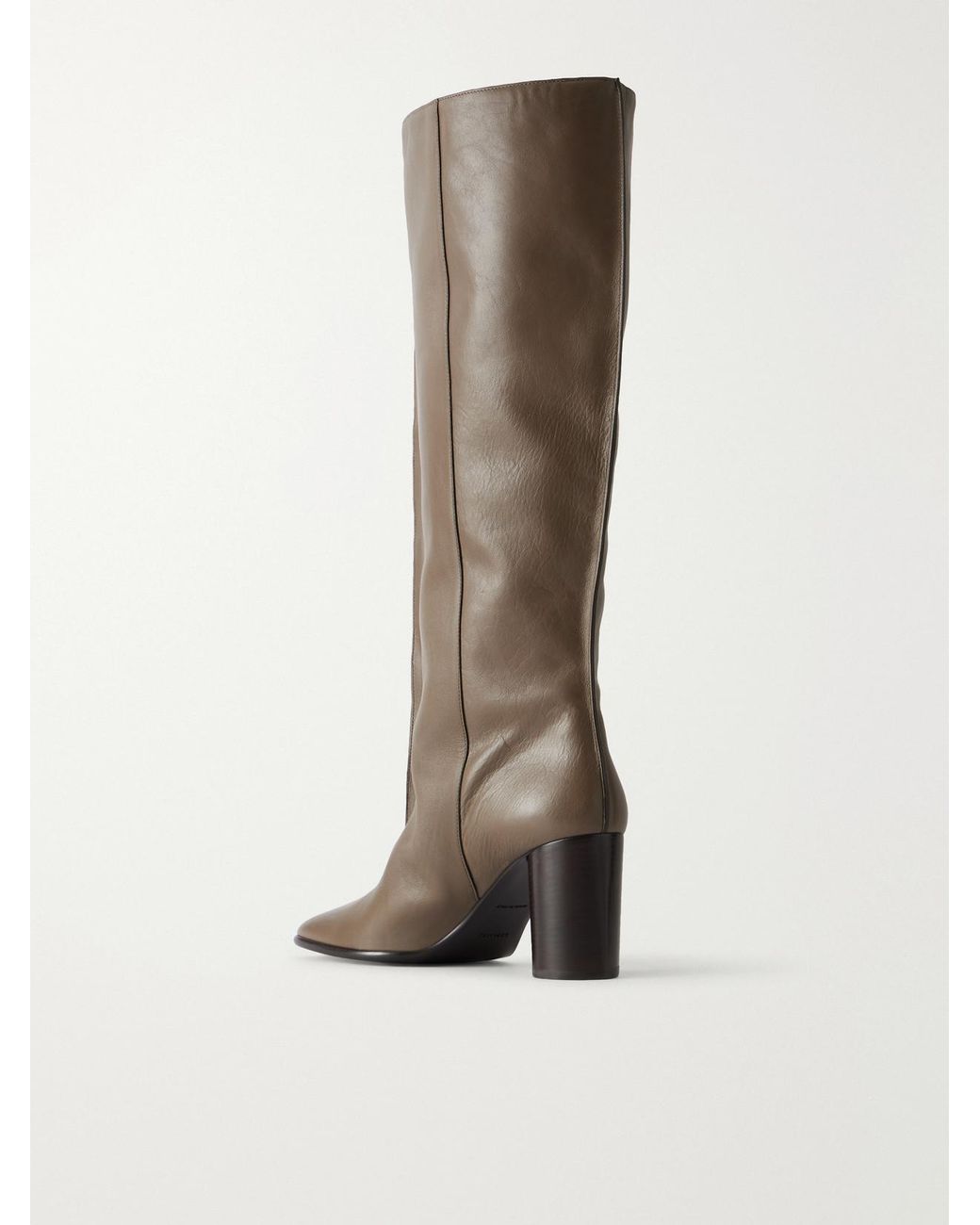 Lemaire Natural Crease Leather Knee Boots
