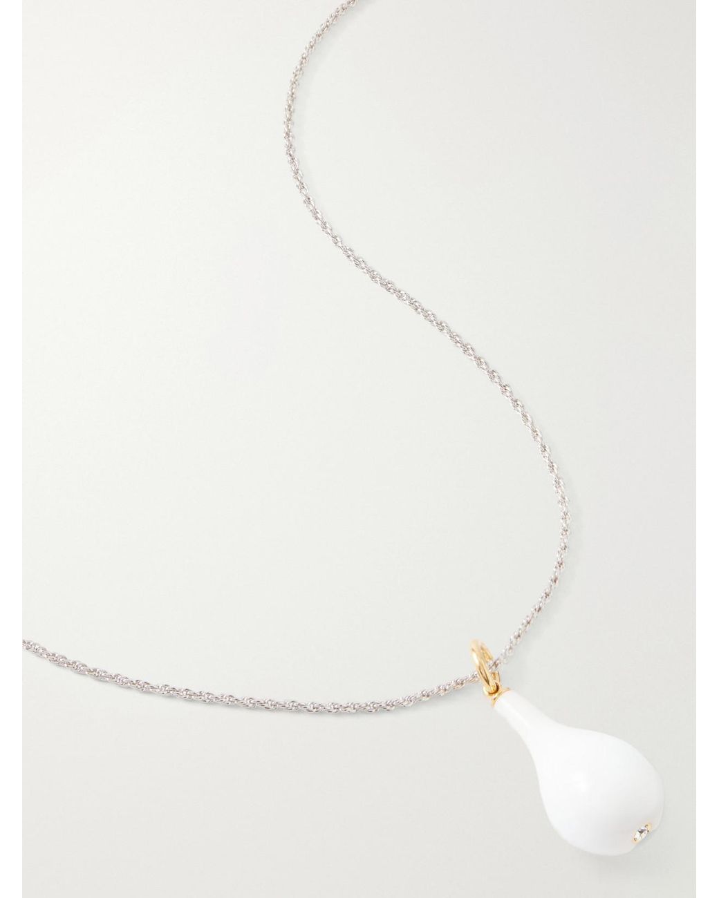Totême White Drop Crystal-Embellished Necklace