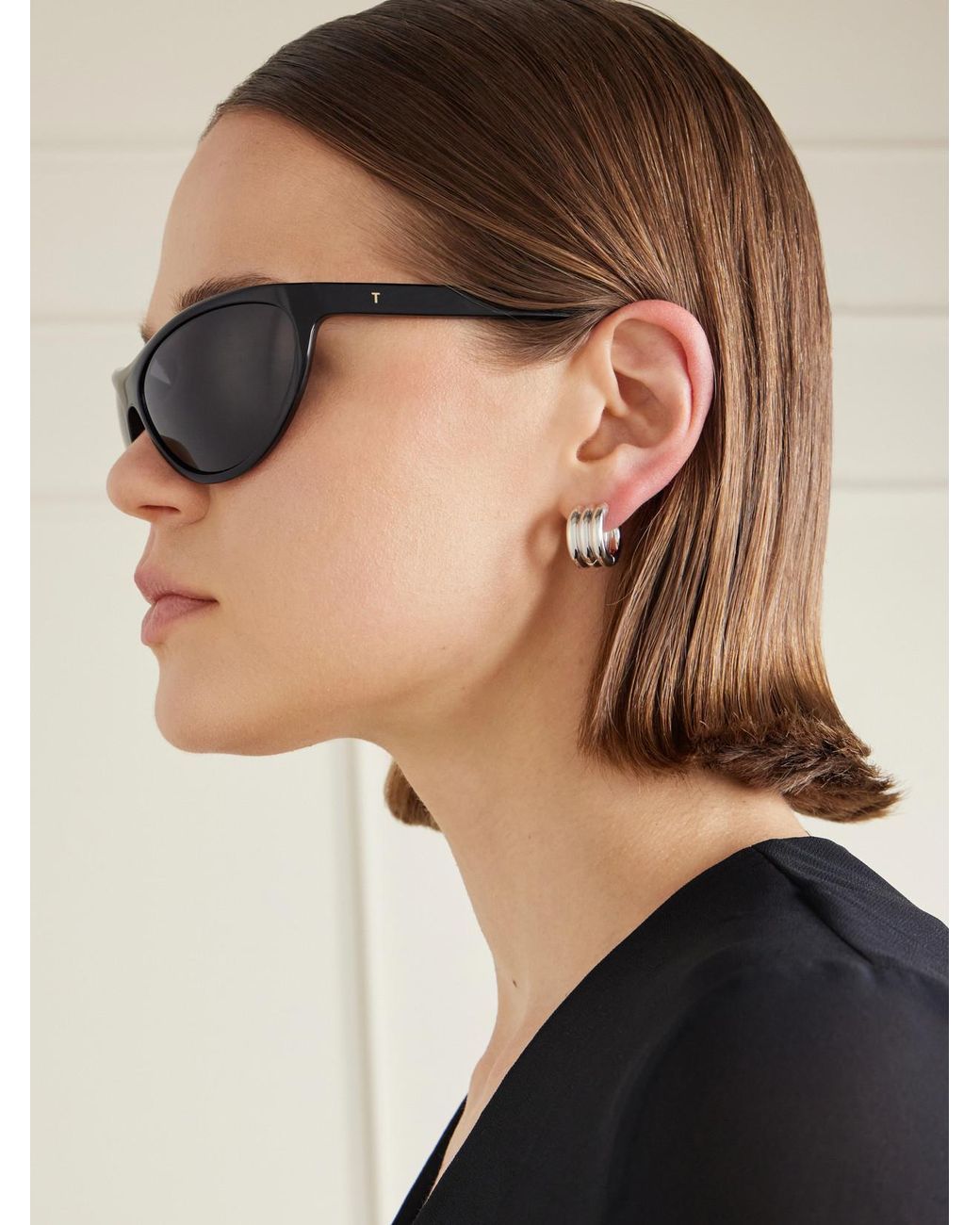 THISTLES Black The Lex D-Frame Acetate Sunglasses