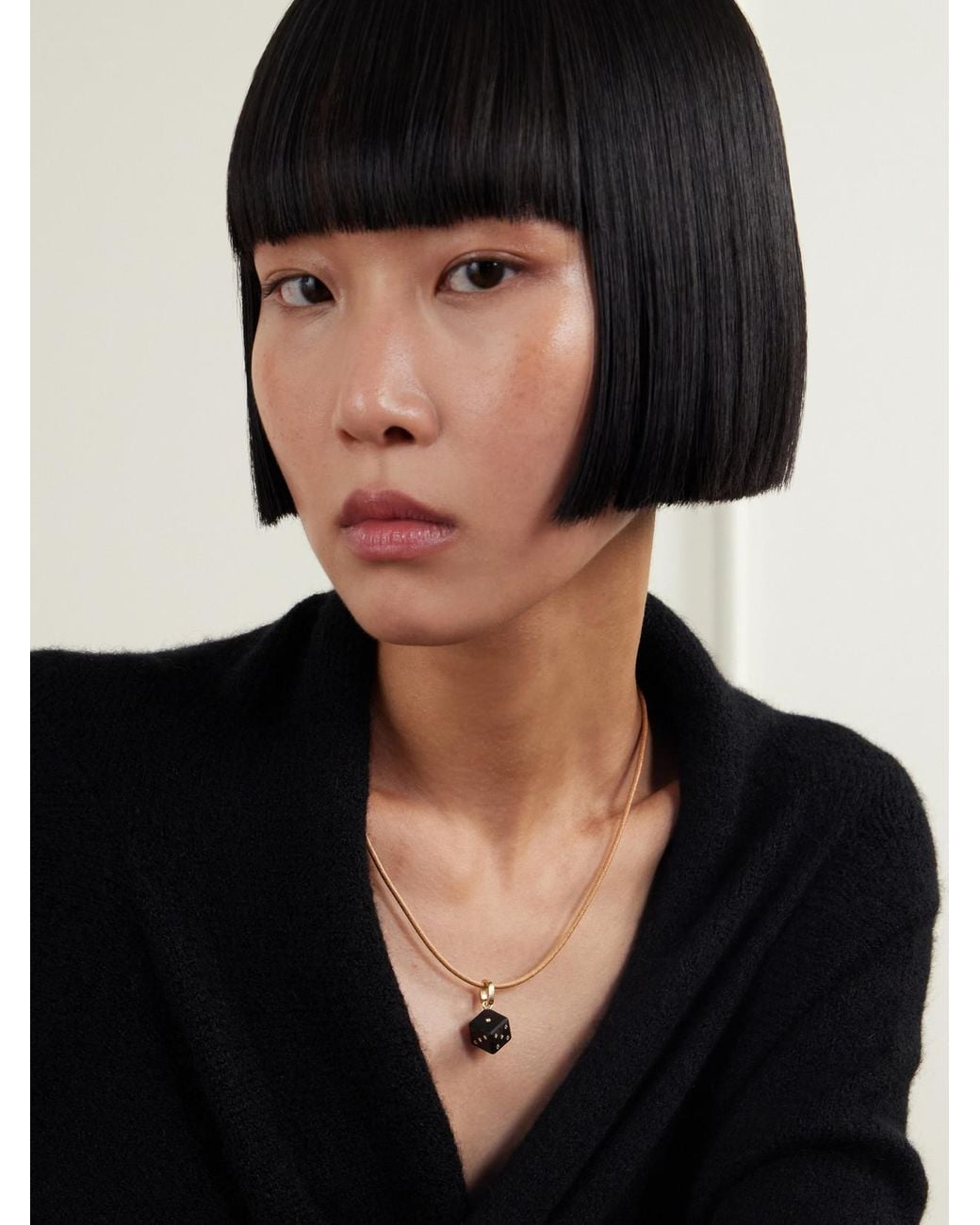 Marie Lichtenberg Natural Dado 18-Karat, Diamond, Ebony And Leather Necklace