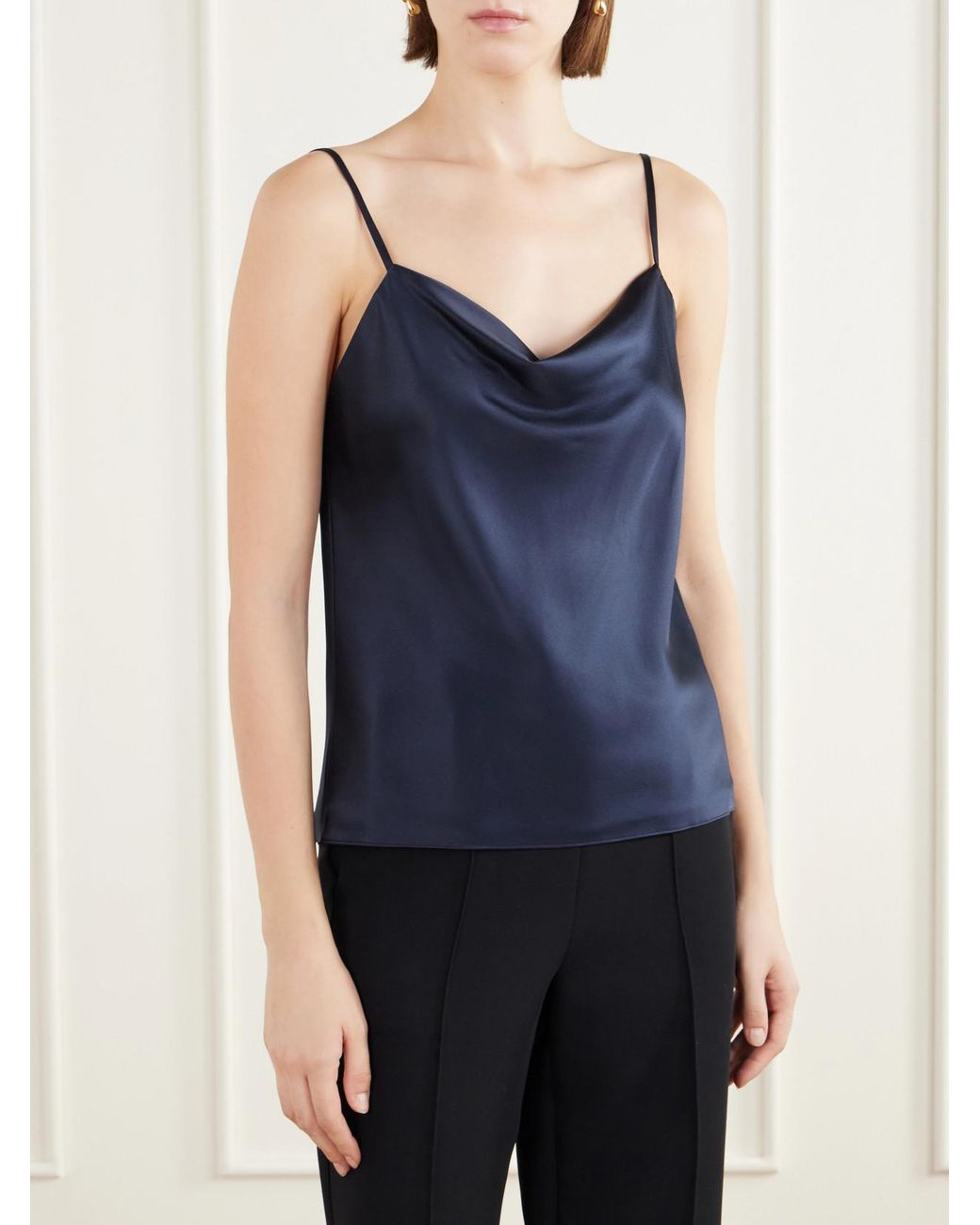 Twp Blue Sari Silk-Satin Cami