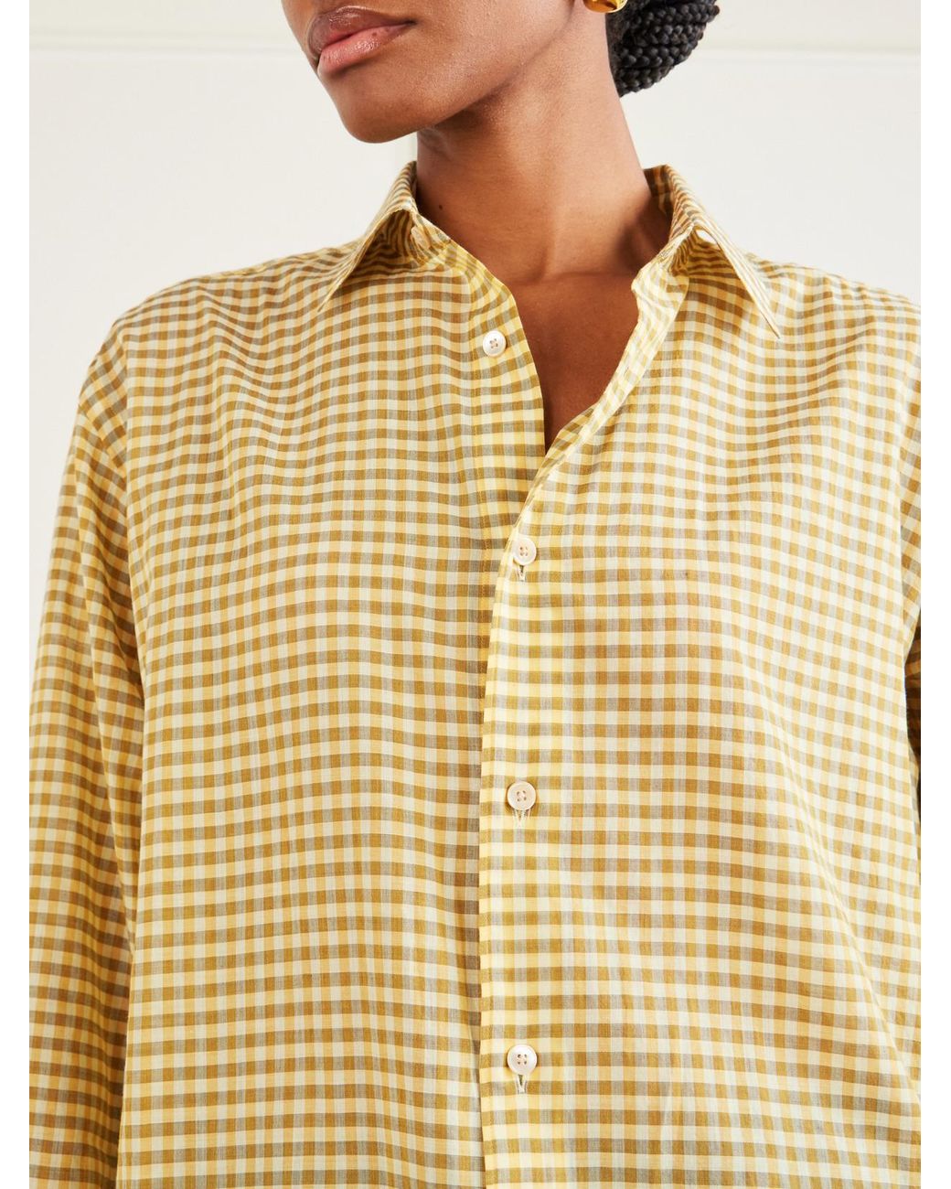 Auralee Natural Check Cotton Shirt