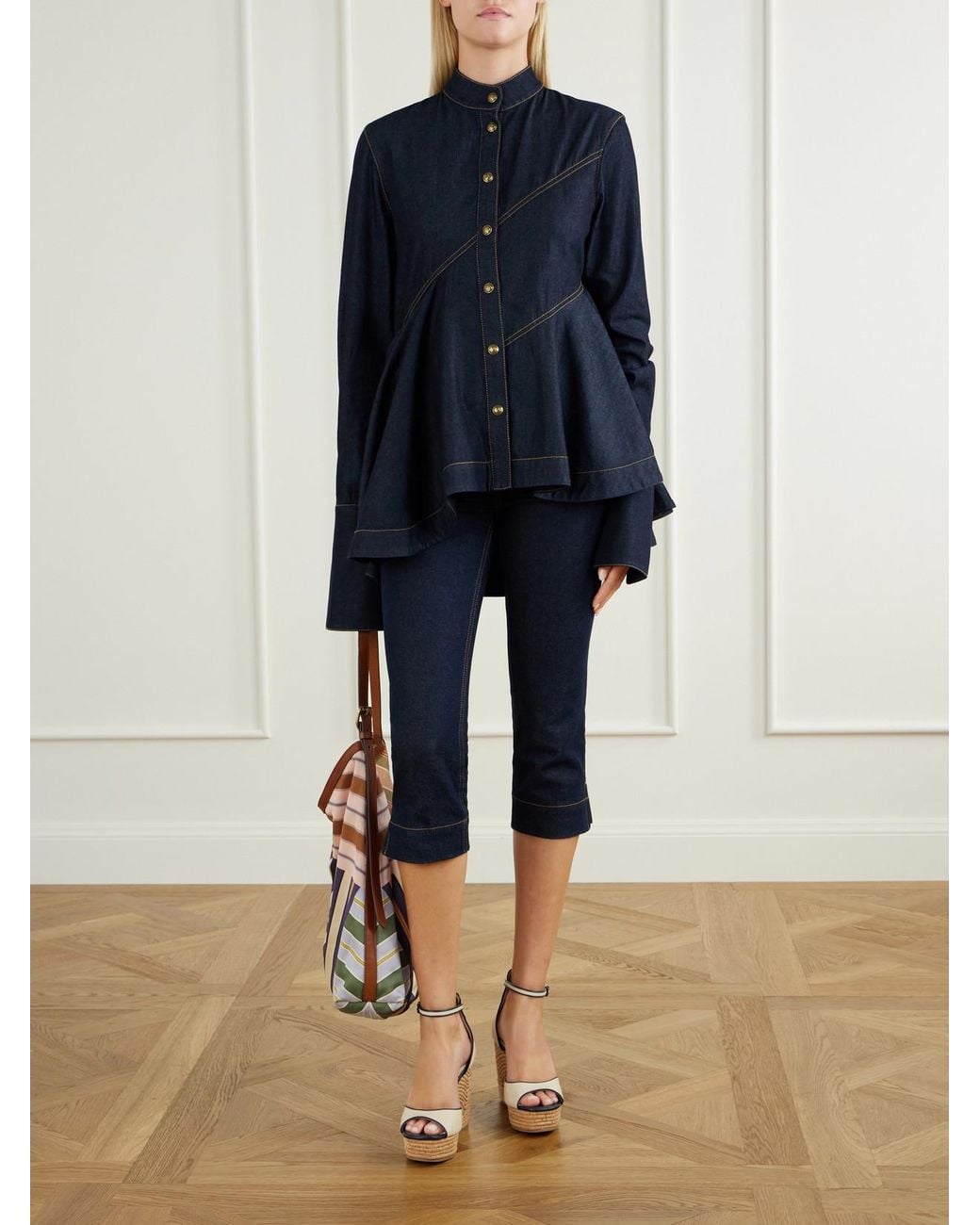 Zimmermann Blue Asymmetric Denim Shirt