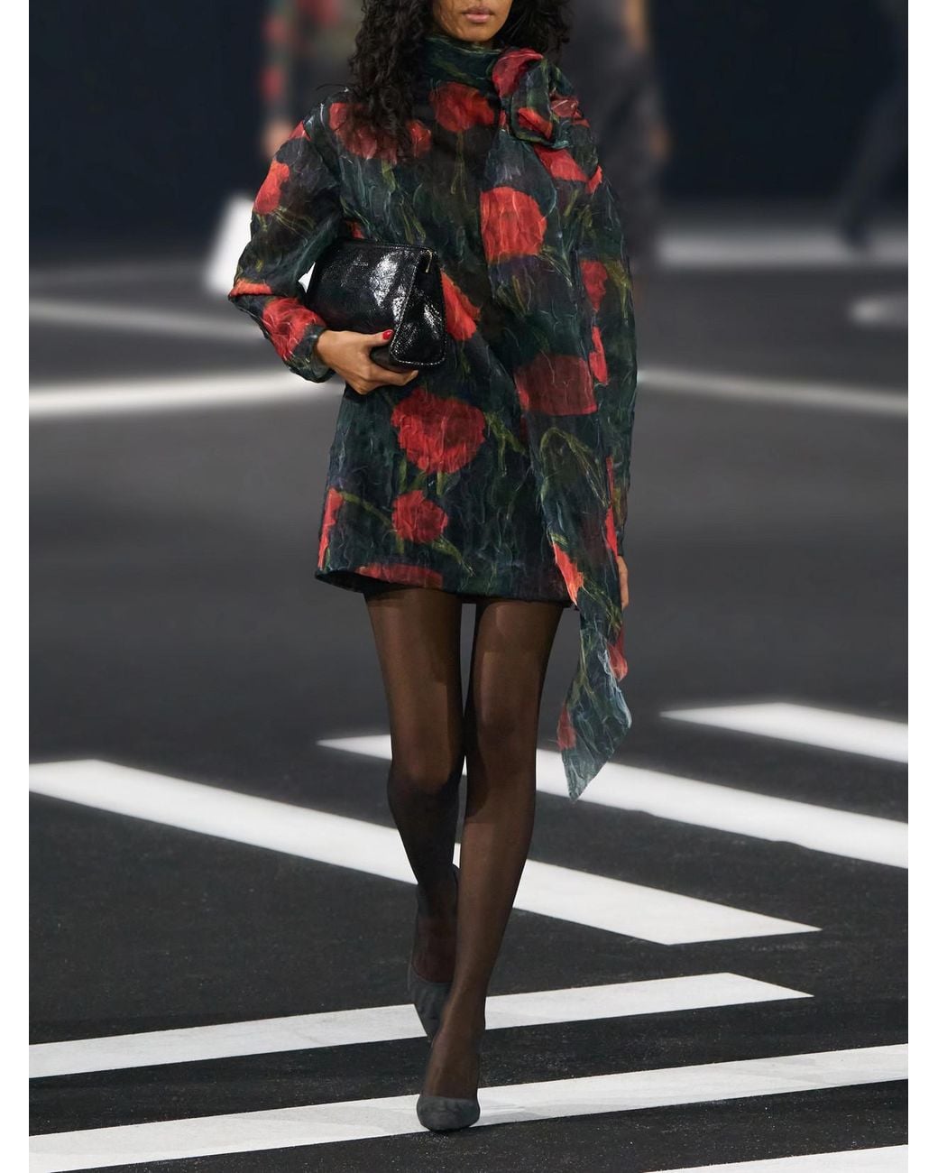 Willy Chavarria Multicolor Floral-Printed Stretch-Organza Mini Dress