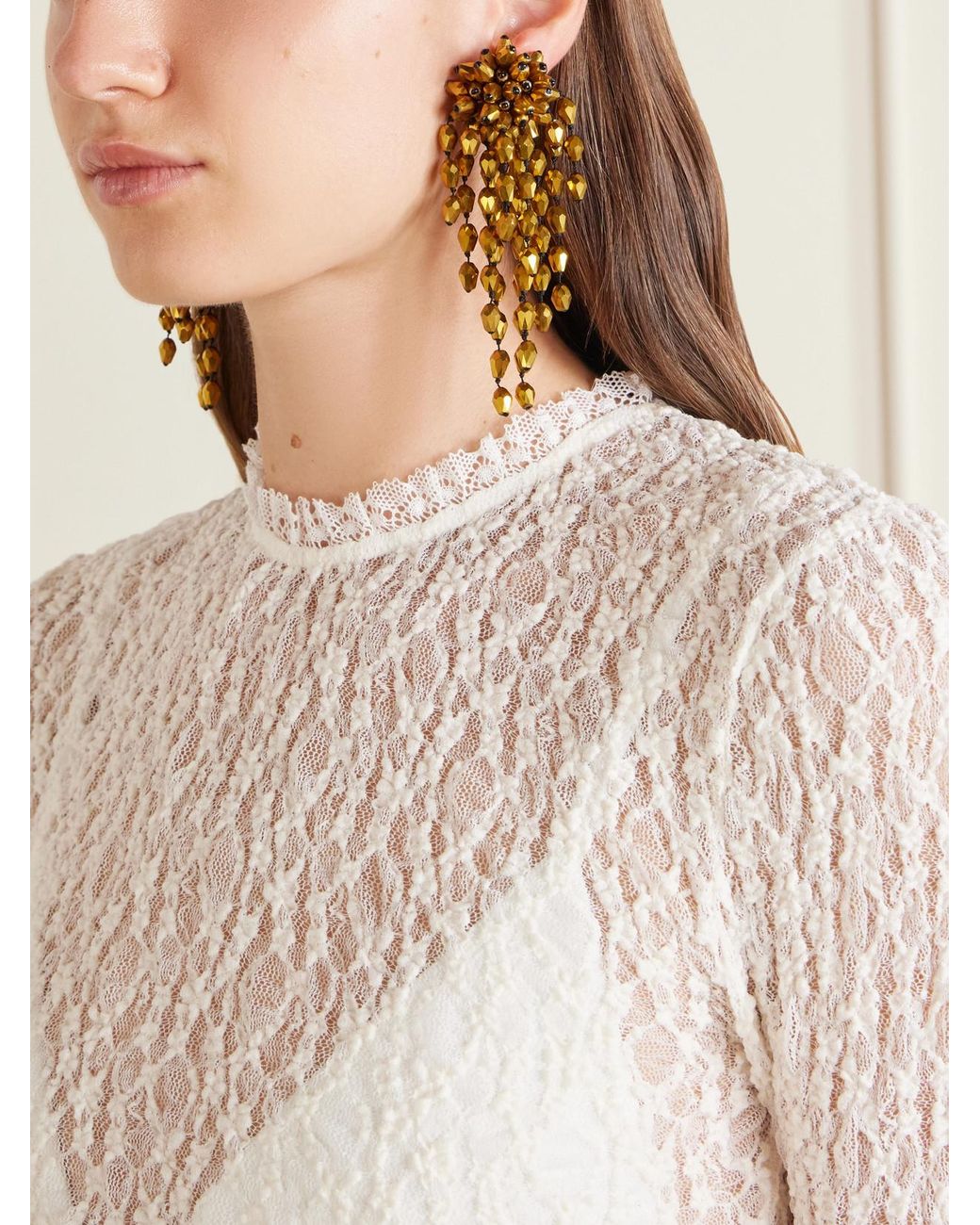 Isabel Marant Metallic Hanabi-Tone Crystal Clip Earrings