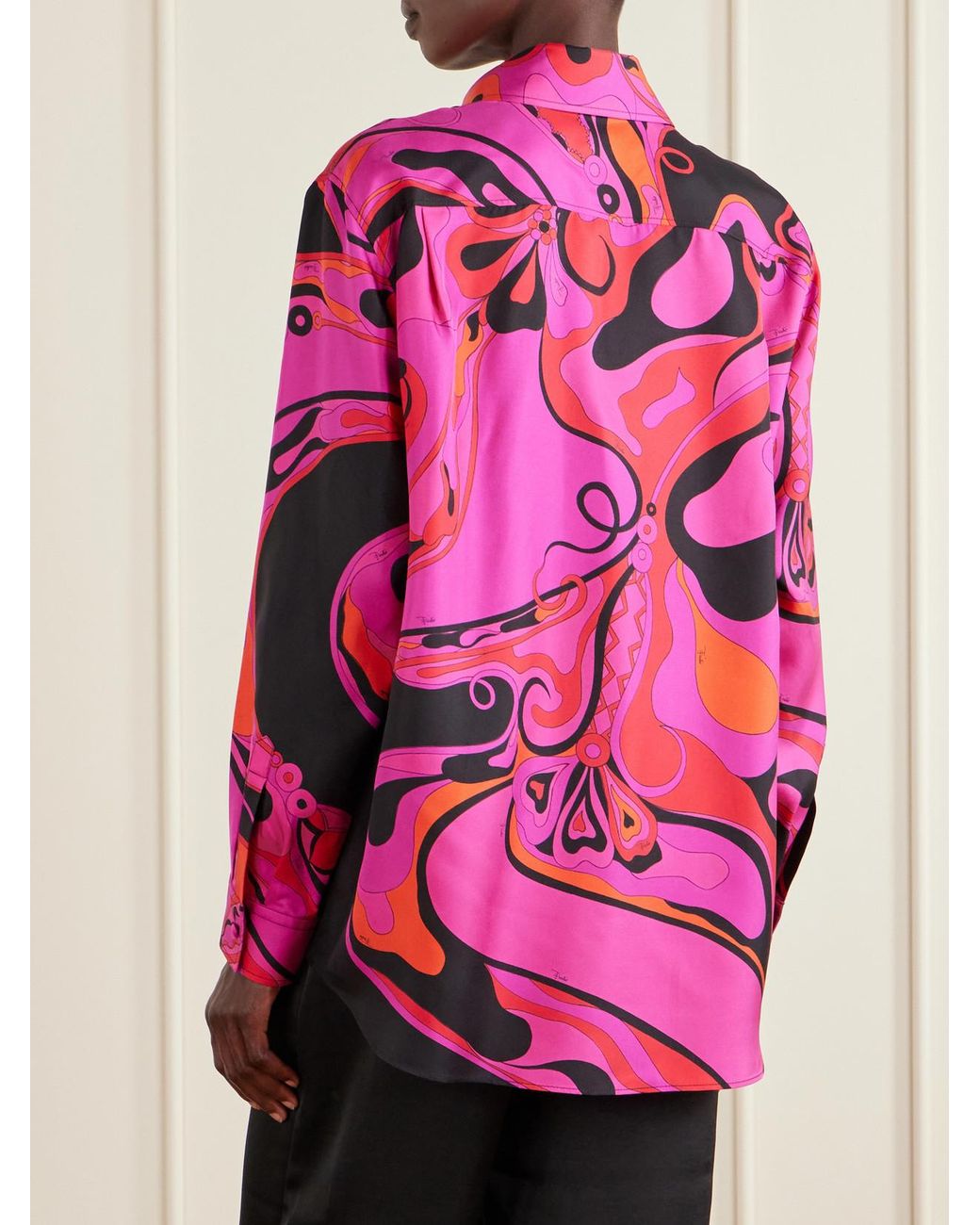 Emilio Pucci Pink Printed Silk-Twill Shirt