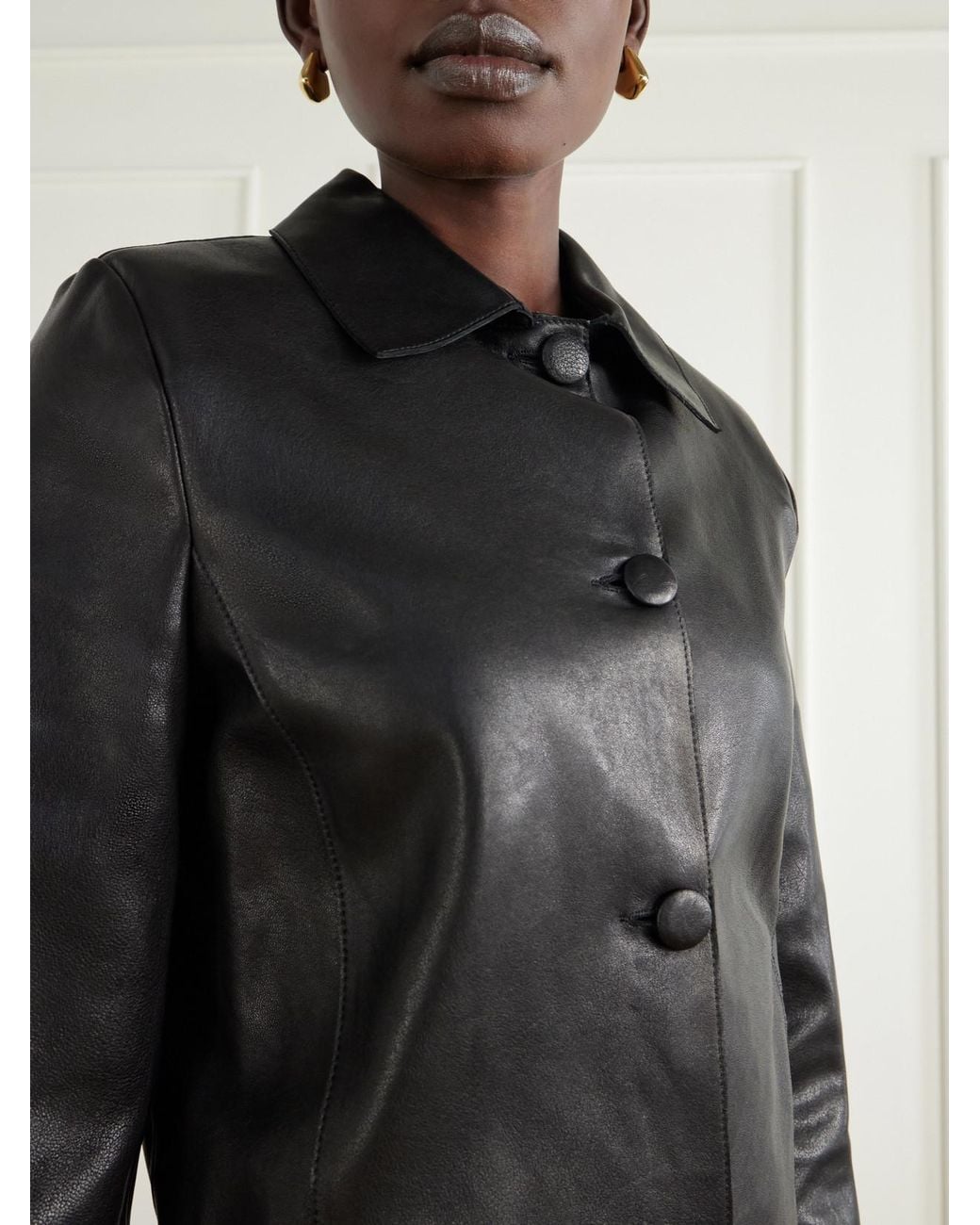 Nour Hammour Black Hadley Leather Jacket