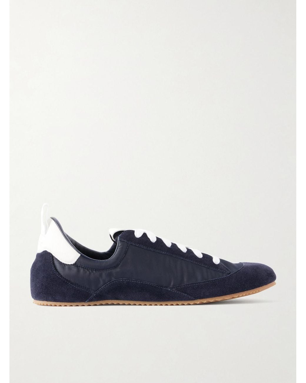 Jamie Haller Blue Sacchetto Leather And Suede-Trimmed Shell Sneakers