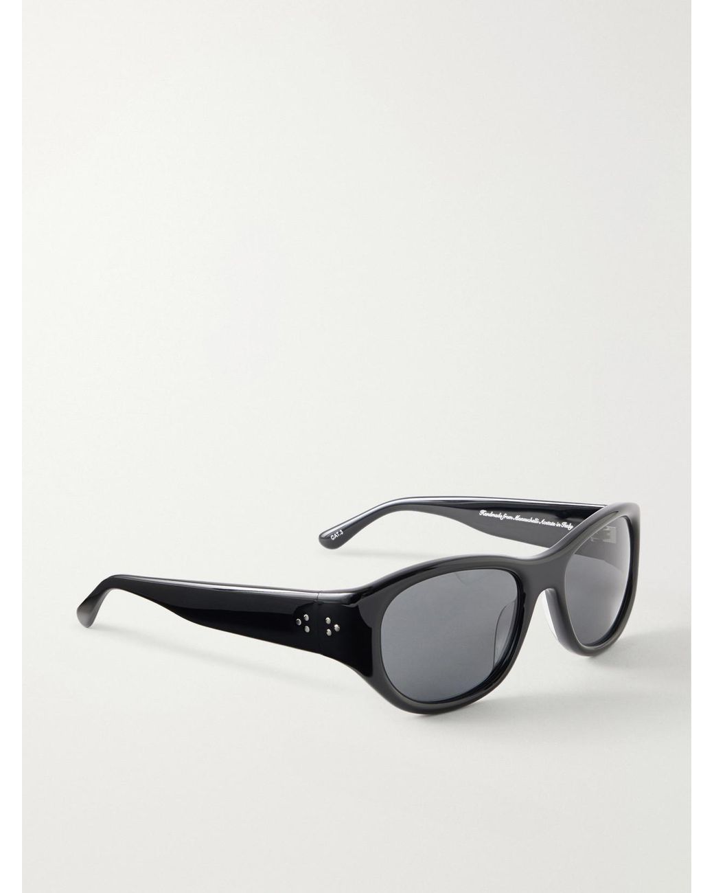 LIE STUDIO Gray Lee Oval-Frame Acetate Sunglasses