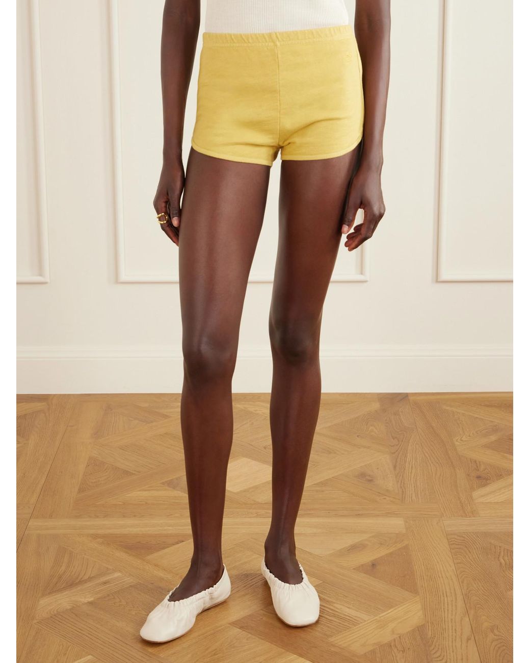 ÉTERNE Yellow Cotton-Jersey Shorts