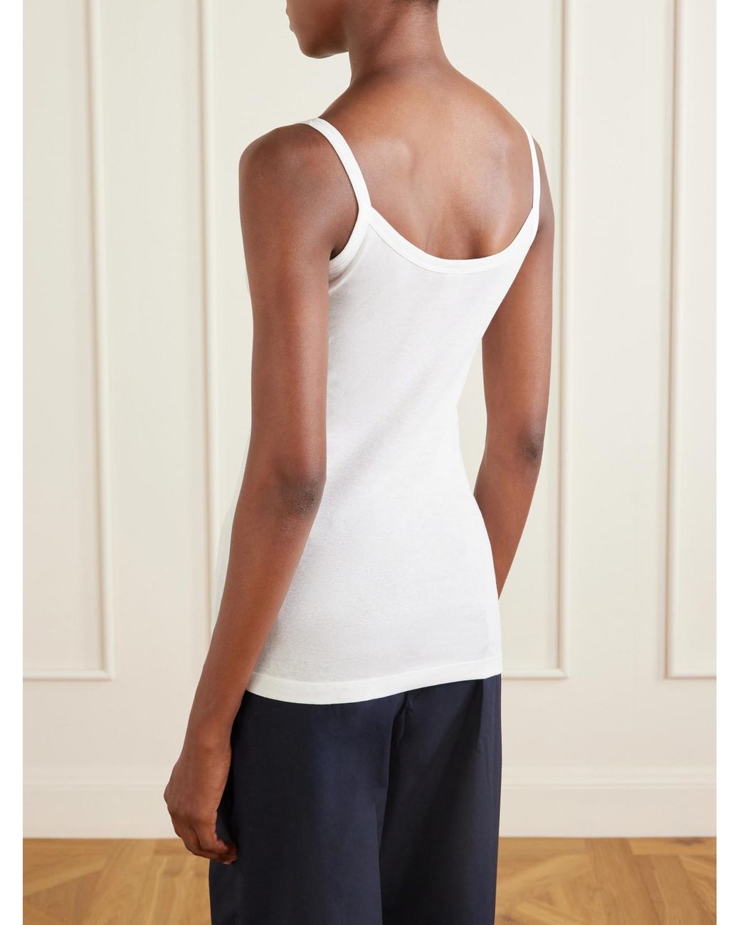 Flore Flore White Isla Organic Cotton-Jersey Camisole