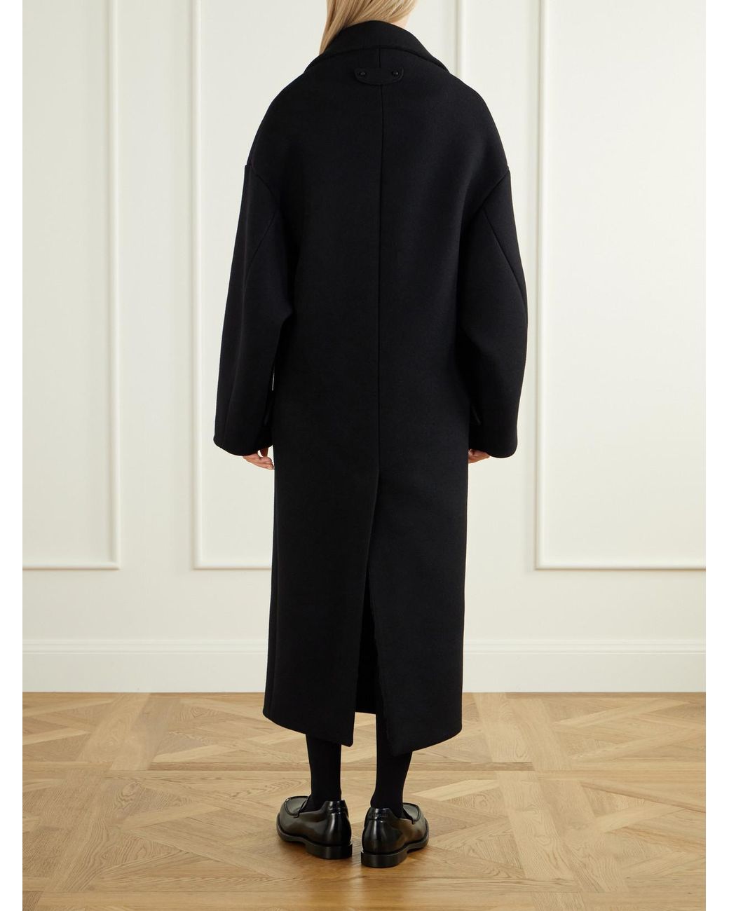 Balenciaga Black Stola Wool Coat