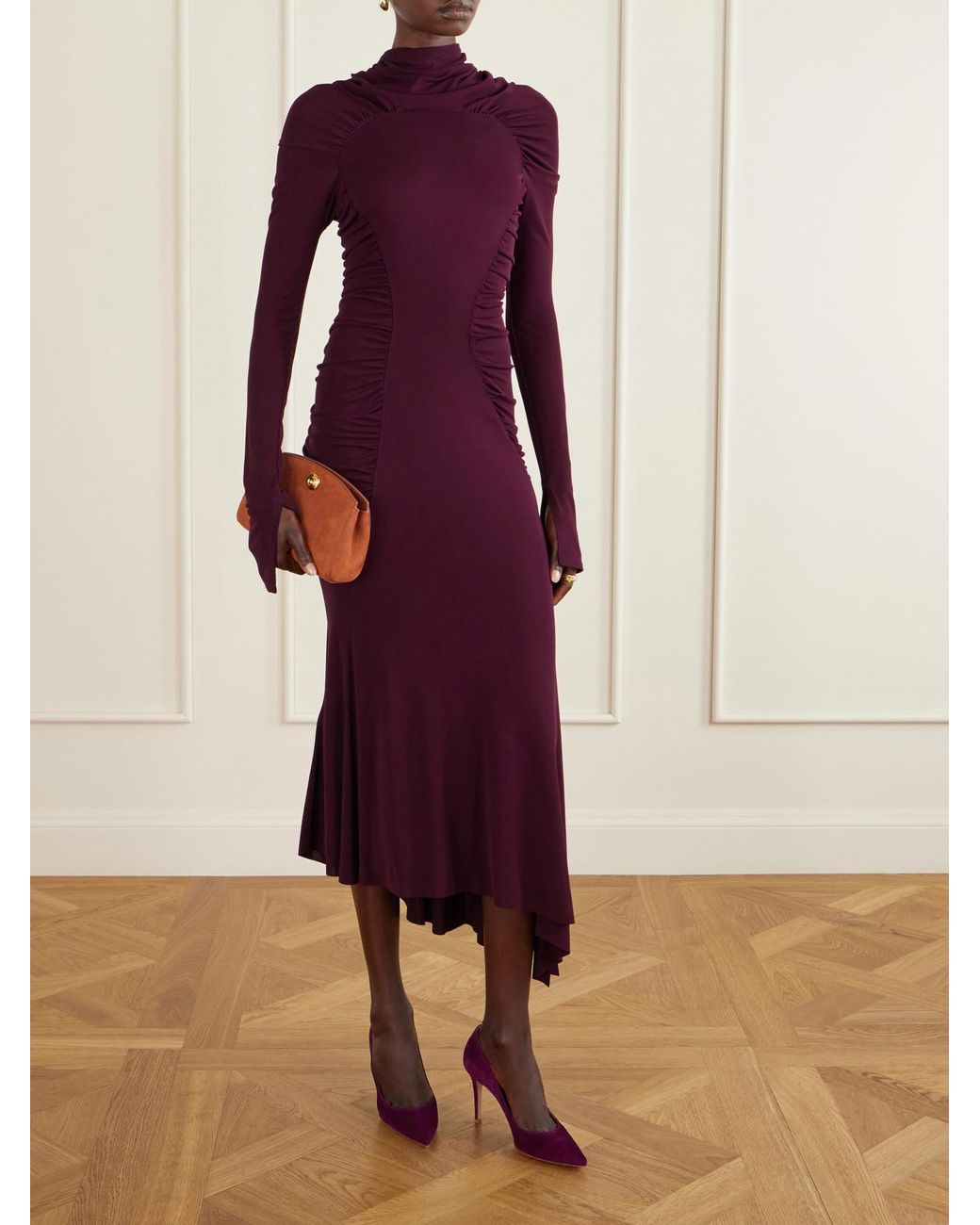 Gianvito Rossi Purple 85 Suede Pumps